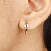 Cushion Cut Lab Grown Diamond Huggie Hoop Earrings